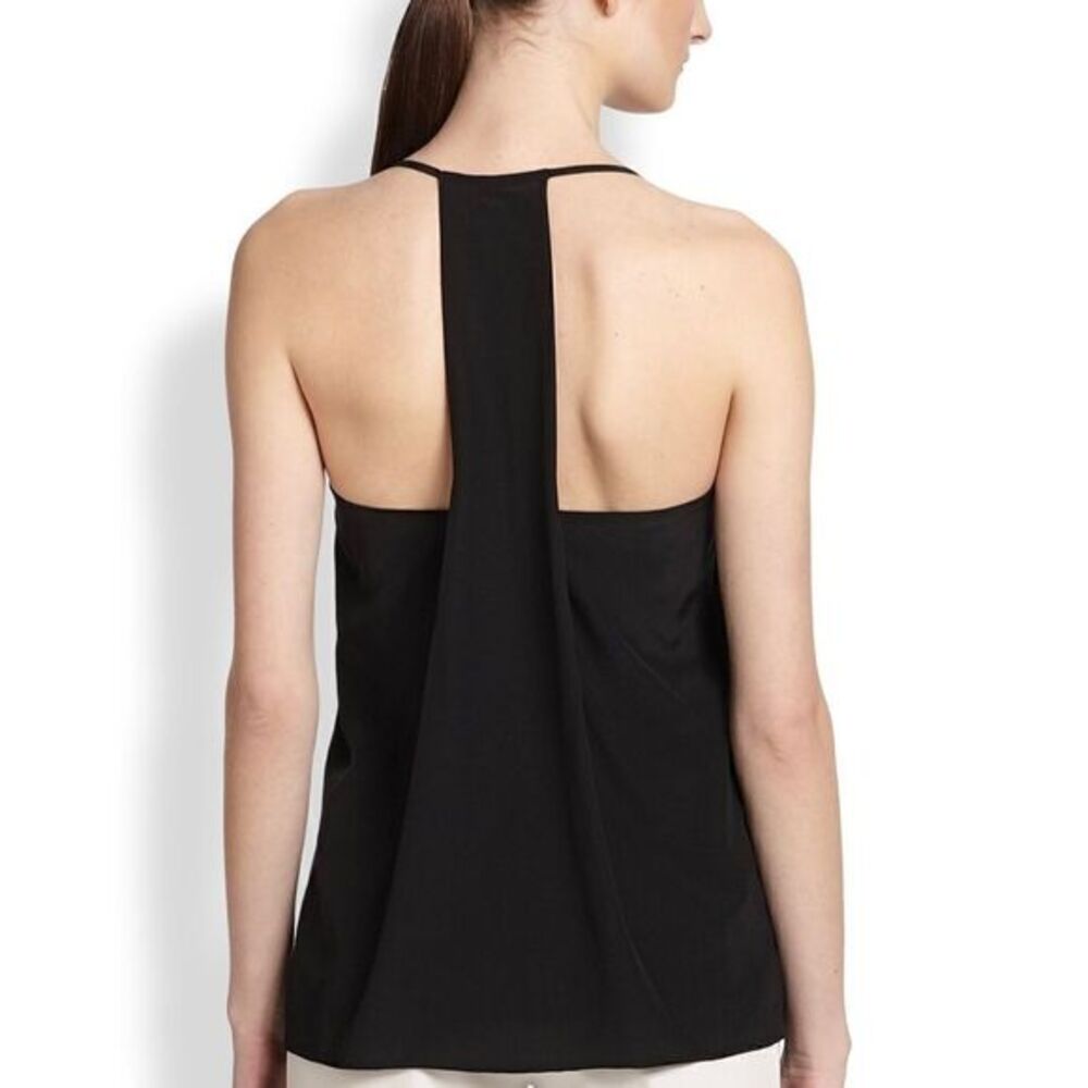 Cut25 Yigal Azrouël silk black draped tank 2